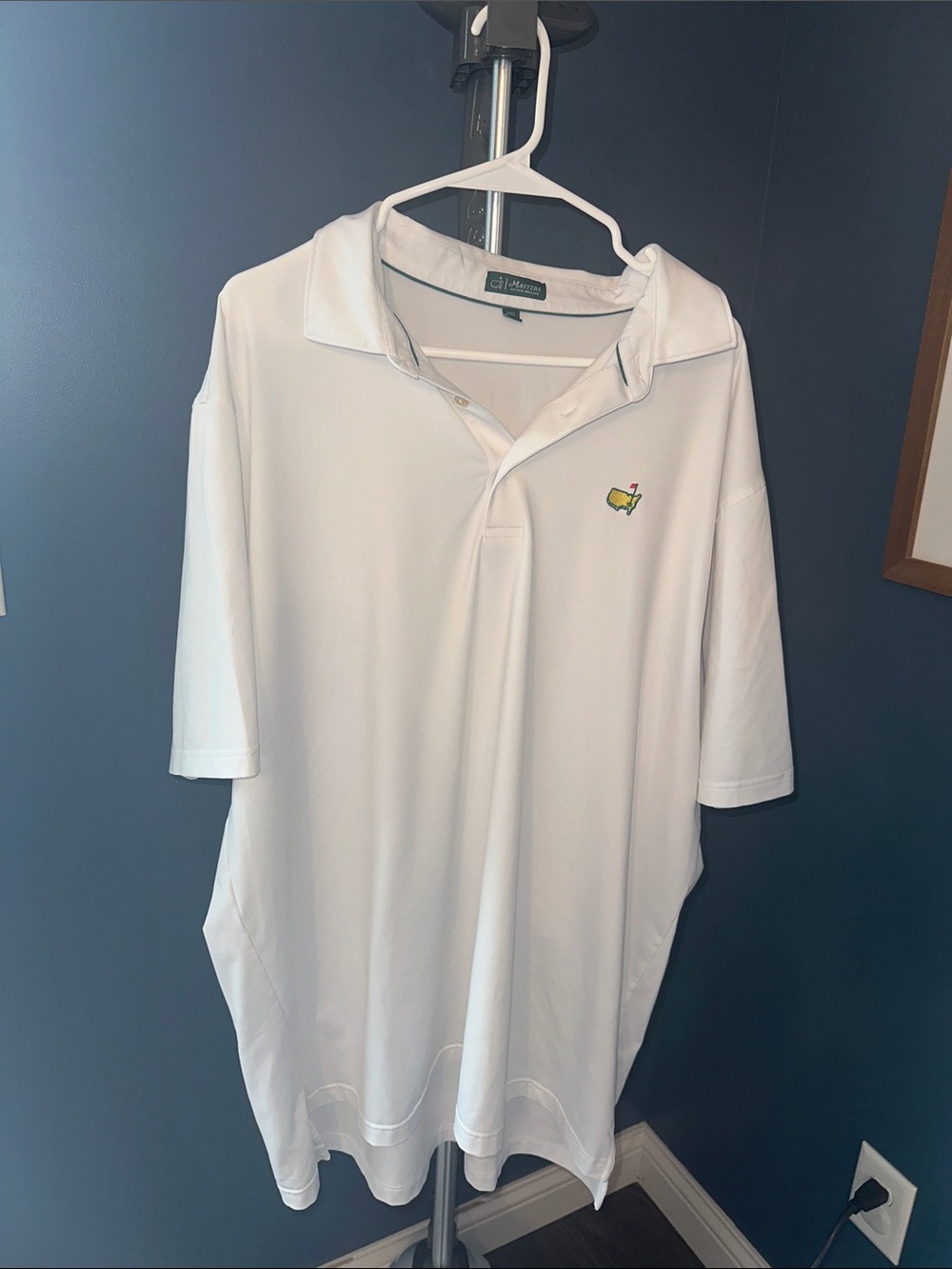 Peter Millar White Short-Sleeve Polo with Embroidered Masters Logo
